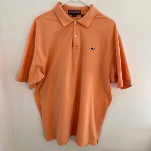 Vineyard Vines Polo Shirt Mens Size Extra Large XL Orange Peach Short Sleeves